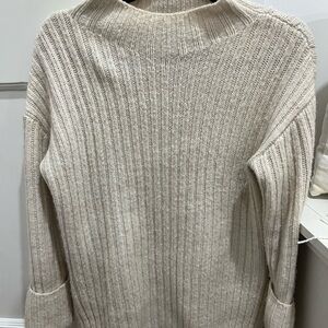 Old Navy Beige Ribbed Turtleneck Sweater